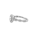14K Gold Natural Oval Diamond Twist Halo Engagement Ring