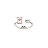 14K Gold Pink and White Lab Grown Diamond Open Band
