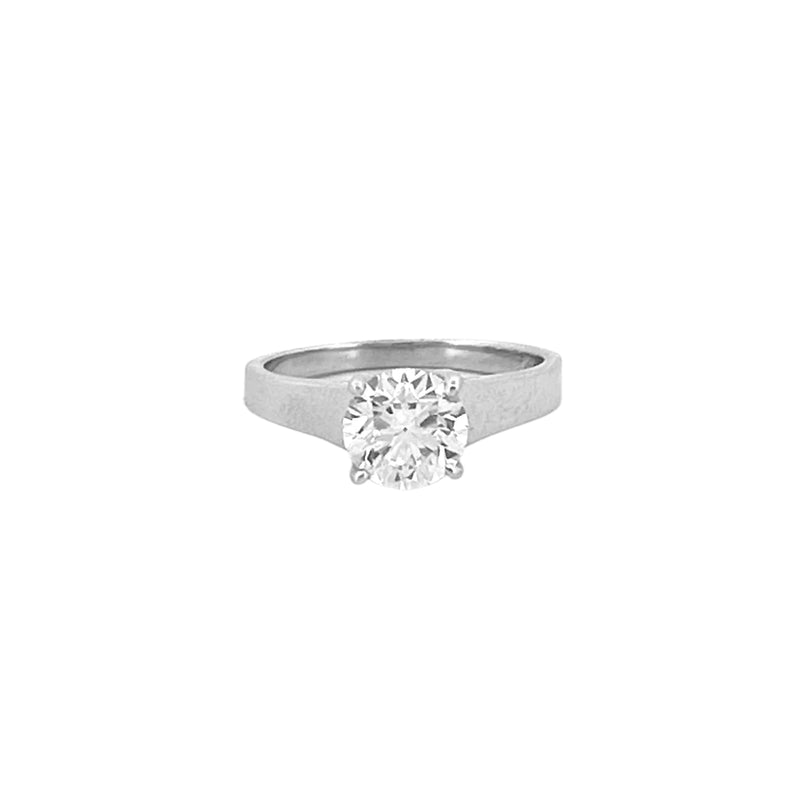 14K Gold 1.50 Carat Round Cut Lab Grown Diamond Thick Cathedral Solitaire Engagement Ring