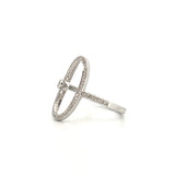 14K White Gold Open Oval Diamond Ring