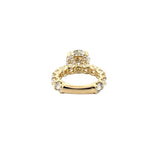 14K Gold 5.00 Carat Lab Grown Round Diamond Under Halo U Prong Engagement Ring