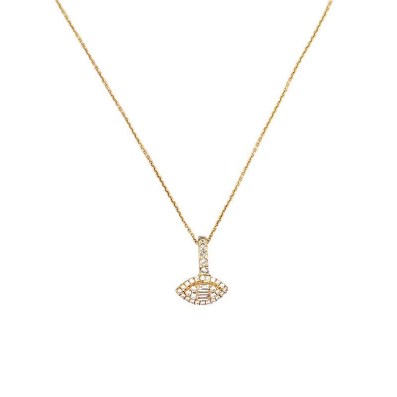 14K Gold Marquise Shape Cluster Halo Diamond Pendant Necklace