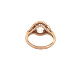 14K Gold Oval Morganite Diamond Halo Fancy Heart Band