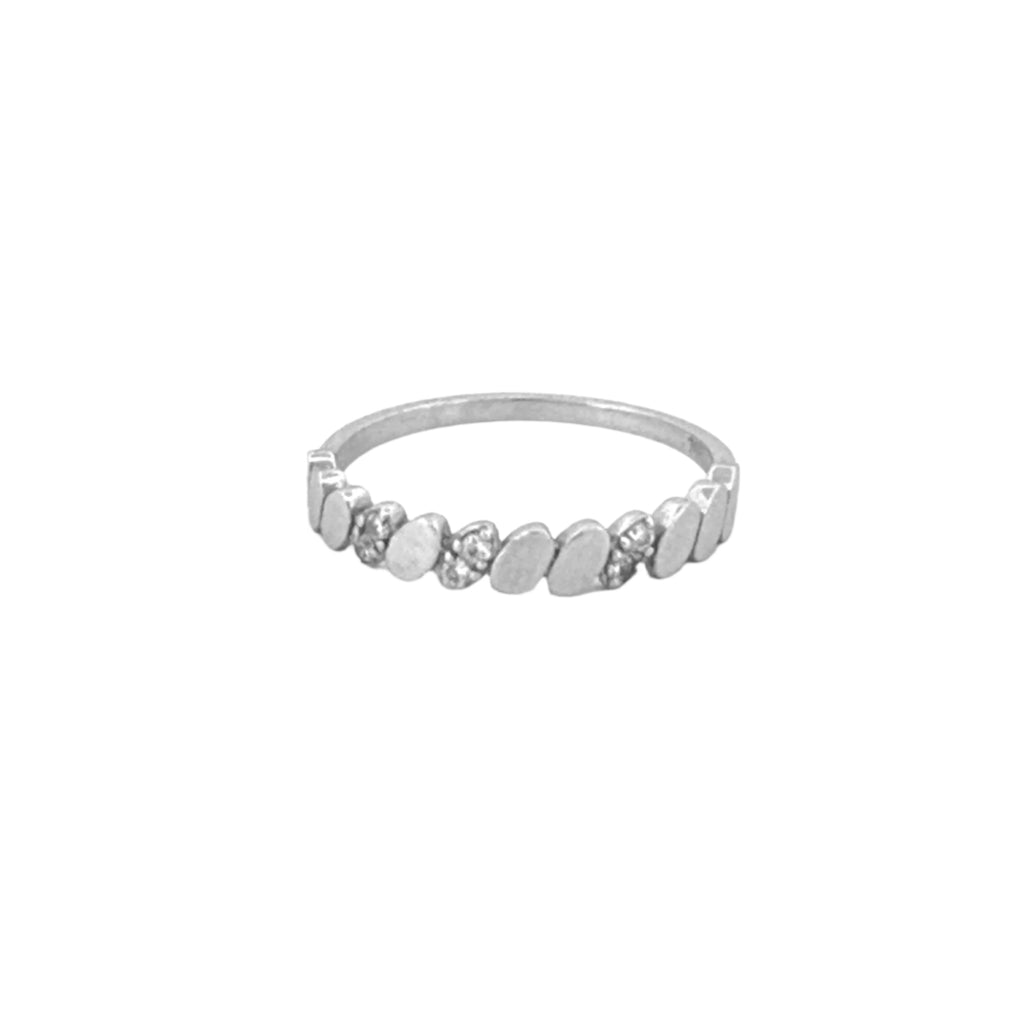 14K Gold Slant Oval Diamond Band