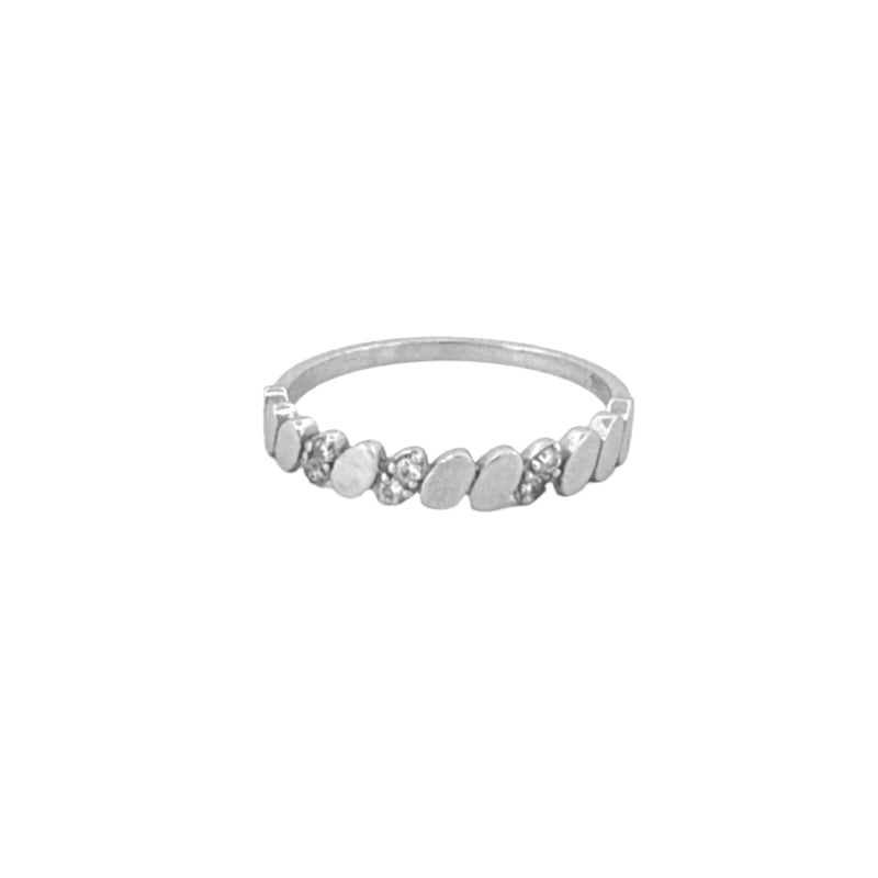 14K Gold Slant Oval Diamond Band