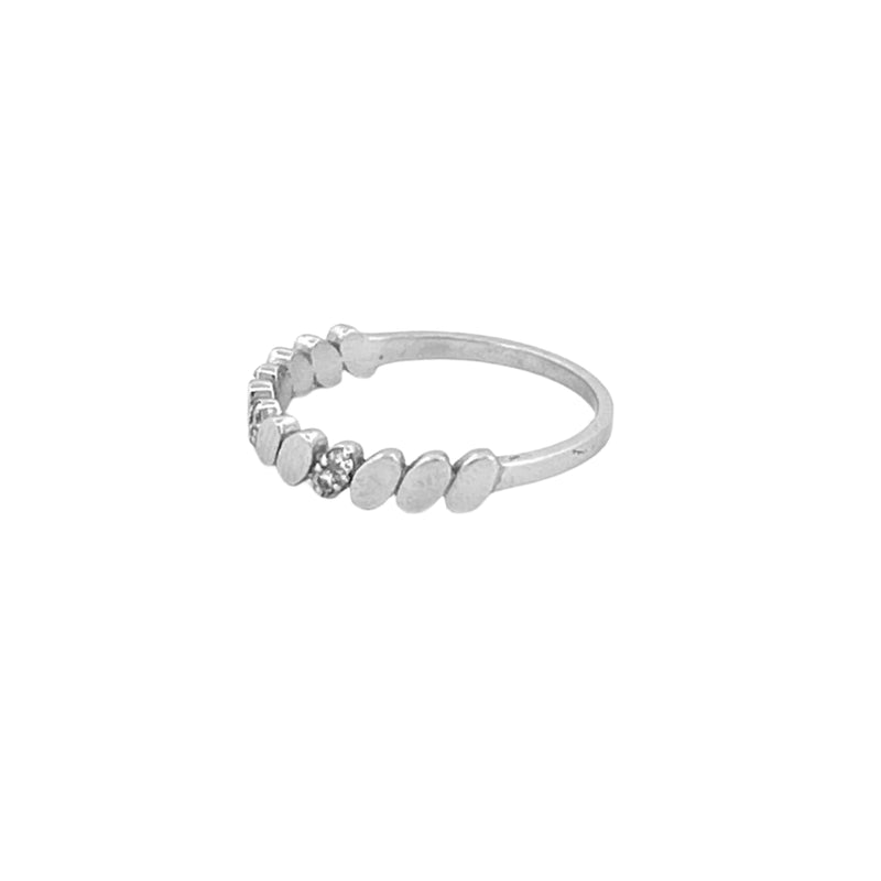 14K Gold Slant Oval Diamond Band