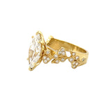 14K Gold 3.00 Carat Lab Grown Marquise 6-Prong Bloom Engagement Ring