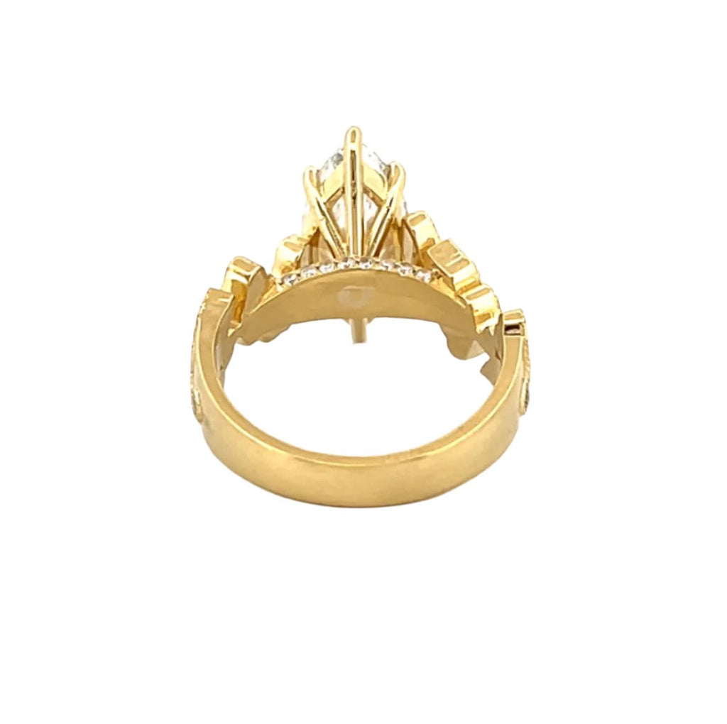 14K Gold 3.00 Carat Lab Grown Marquise 6-Prong Bloom Engagement Ring