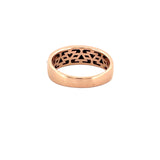 14K Gold Brushed Center Row Diamond Band