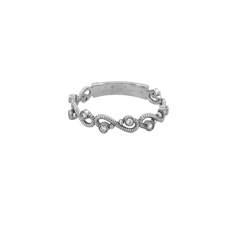 14K Gold Wire Curve Diamond Band