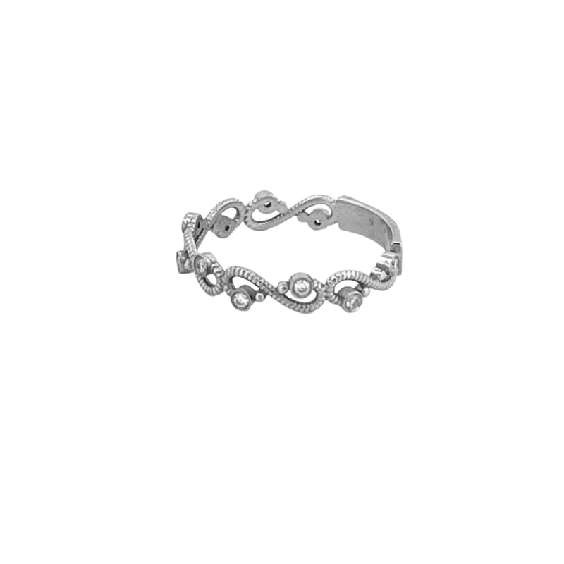 14K Gold Wire Curve Diamond Band