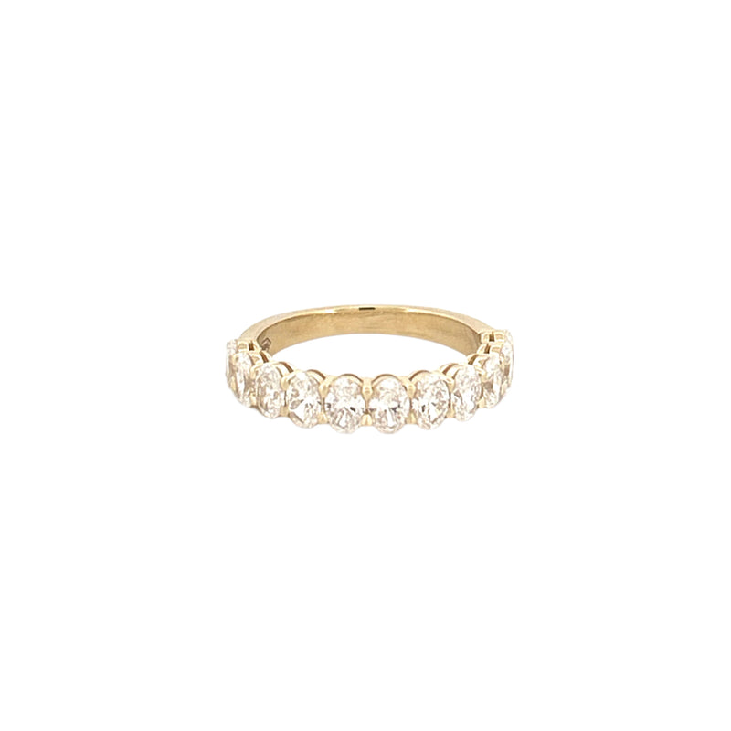 14K Gold Halfway Oval Lab Grown Diamond Wedding Band