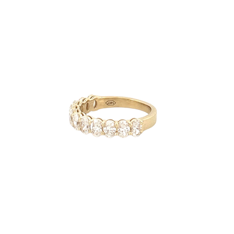14K Gold Halfway Oval Lab Grown Diamond Wedding Band