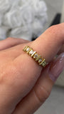 14K Gold Thick Prong Round Diamond Band