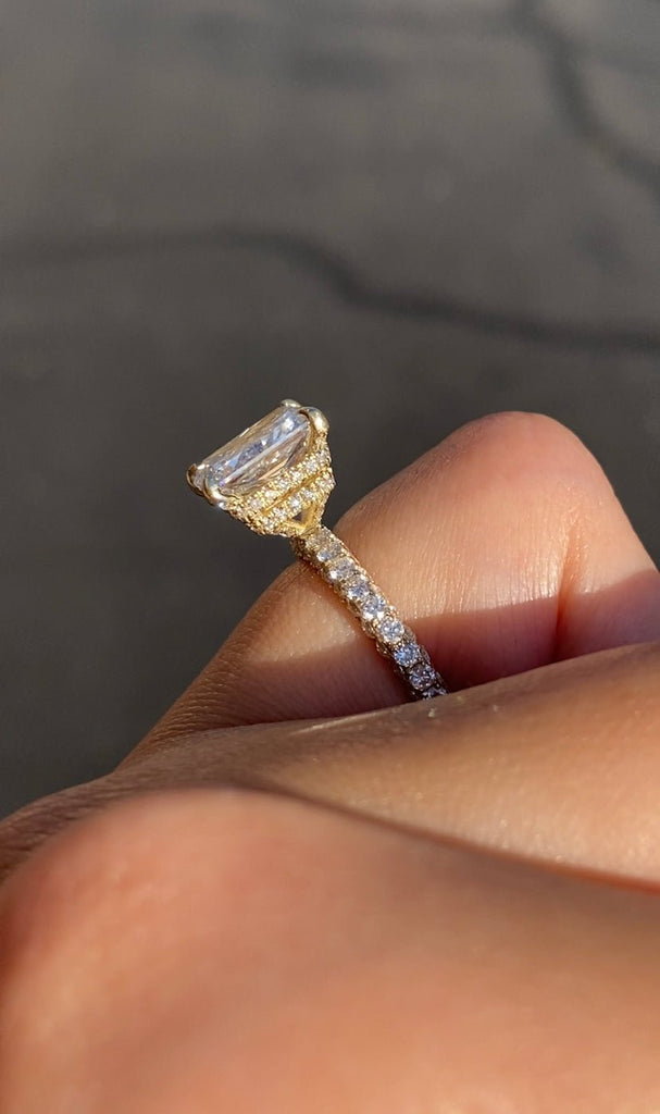 14K Gold 2.50 Carat Radiant Lab Grown Diamond Engagement