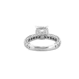14K Gold 3.00 Carat Lab Grown Princess Diamond Under Halo 3D Engagement Ring