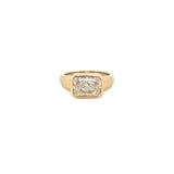 14K Gold East West 3.00 Carat Lab Grown Radiant Diamond Bezel Engagement Band