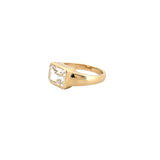 14K Gold East West 3.00 Carat Lab Grown Radiant Diamond Bezel Engagement Band