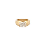 14K Gold East West 3.00 Carat Lab Grown Elongated Cushion Diamond Bezel Engagement Band
