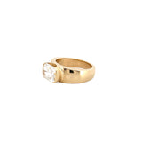 14K Gold East West 3.00 Carat Lab Grown Elongated Cushion Diamond Bezel Engagement Band