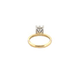 14K Two-Tone Gold 3.00 Carat Lab Grown Radiant Solitaire Under Halo Engagement Ring