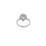 14K Gold 1.00 Carat Natural Pear Diamond Halo Art Deco Cathedral Engagement Ring