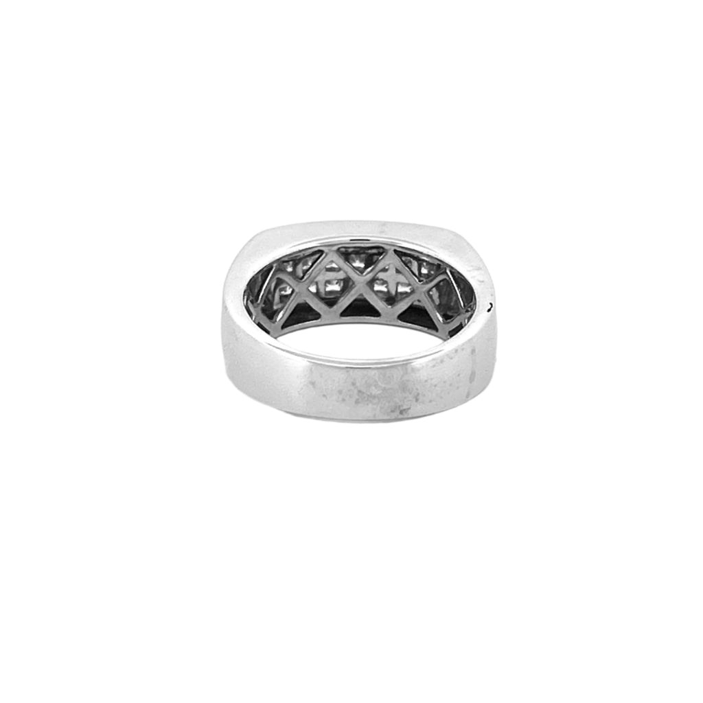 14K Gold Invisible Two Row Mens Band