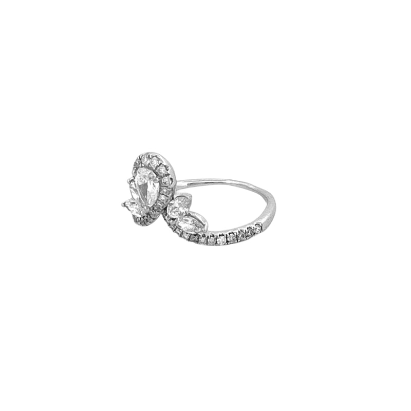 14K Gold Diamond Marquise and Pear Crown Band