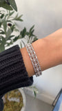 14K Gold Triple Layer Diamond Cut Bangle Bracelet