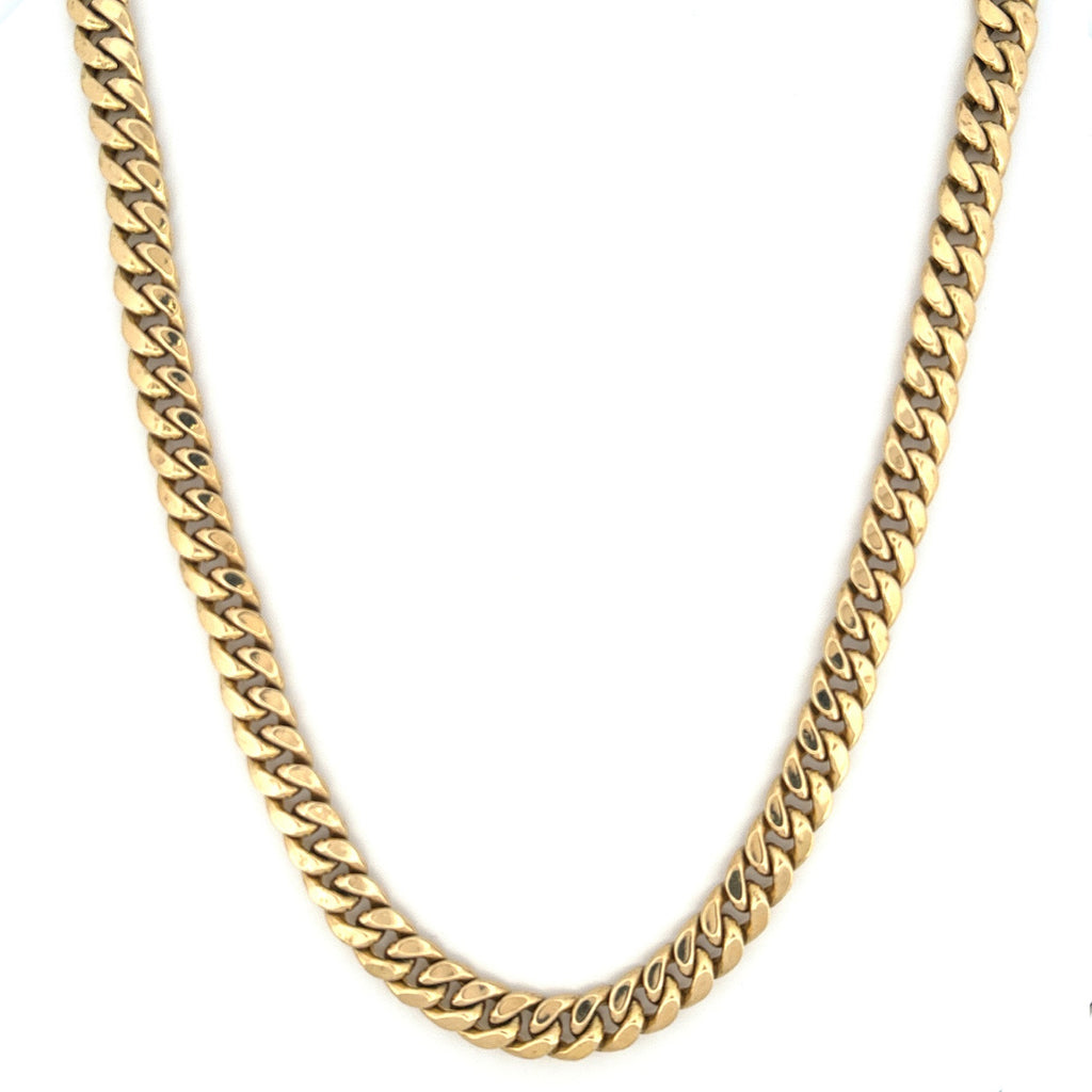 14K Gold 9.5MM Hollow Cuban Chain Necklace