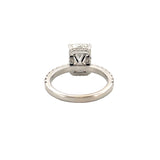 14K Gold 3.00 Carat Lab Grown Emerald Diamond Under Halo Engagement Ring