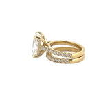 14K Gold 4.00 Carat Lab Grown Radiant Diamond Cathedral Engagement Wedding Set