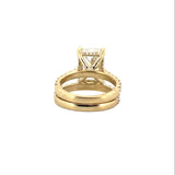 14K Gold 4.00 Carat Lab Grown Radiant Diamond Cathedral Engagement Wedding Set