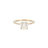 14K Gold 1.50 Carat Natural Round Cut Diamond Single Prong Engagement Ring