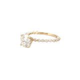 14K Gold 1.50 Carat Natural Round Cut Diamond Single Prong Engagement Ring