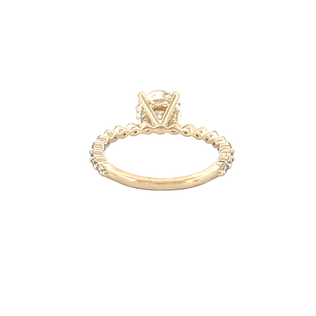 14K Gold 1.50 Carat Natural Round Cut Diamond Single Prong Engagement Ring