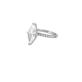 14K Gold 3.00 Carat Lab Grown Marquise Diamond Under Halo Engagement Ring