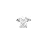 14K Gold 6.00 Carat Lab Grown Radiant Diamond Under Halo Engagement Ring