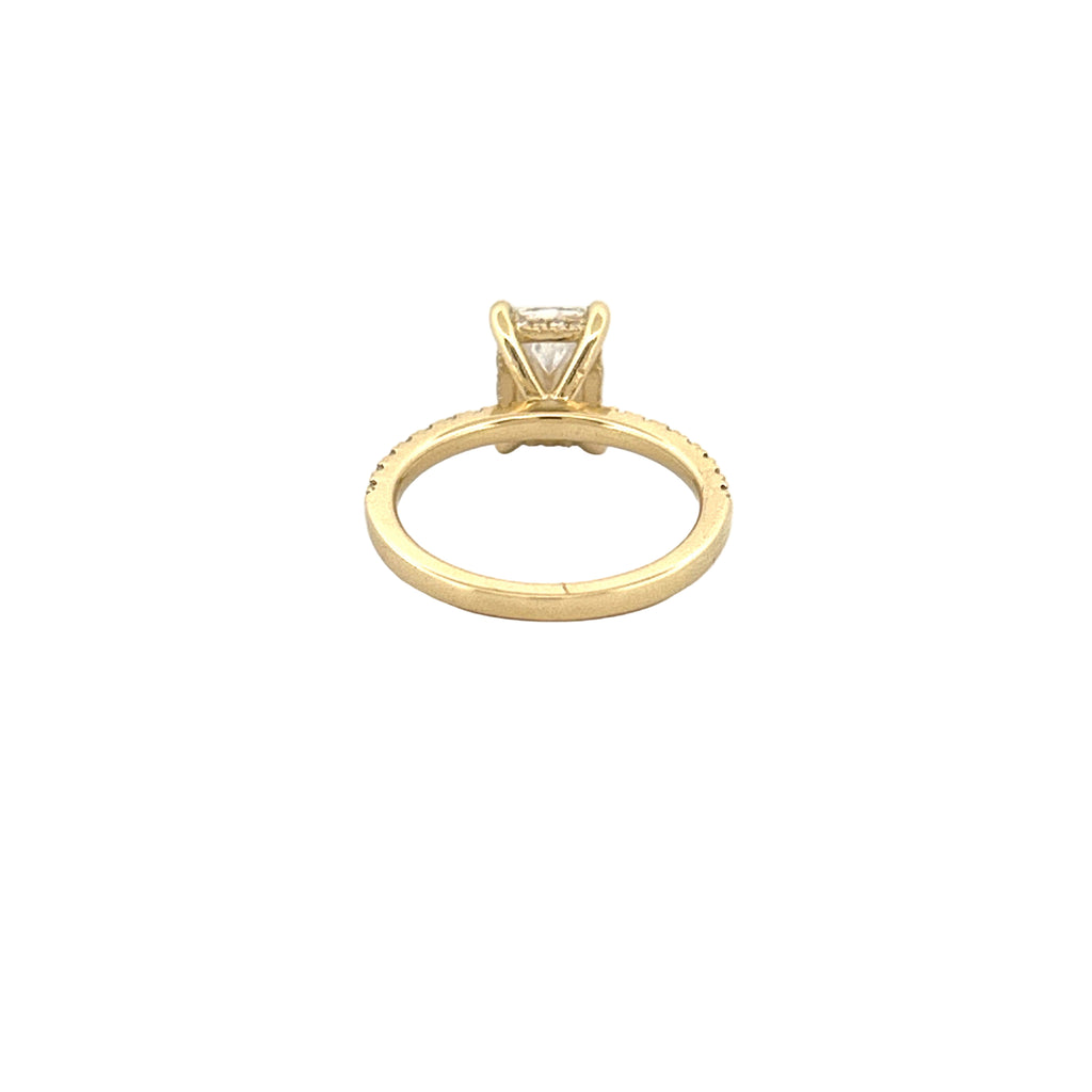14K Gold 2.00 Carat Lab Grown Radiant Diamond Under Halo Engagement Ring
