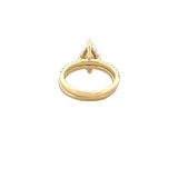 14K Gold 2.00 Carat Lab Grown Marquise Diamond Under Halo Engagement Wedding Set