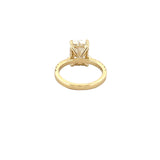 14K Gold 4.00 Carat Lab Grown Elongated Cushion Diamond Under Halo Engagement Ring