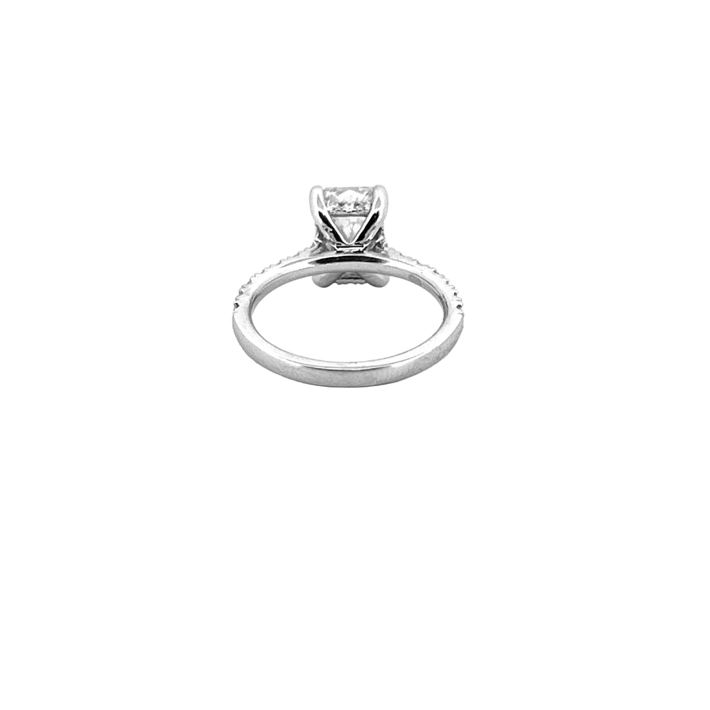 14K Gold 2.00 Carat Lab Grown Radiant Diamond Under Halo Cathedral Engagement Ring