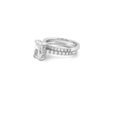 14K Gold 2.00 Carat Lab Grown Radiant Diamond Under Halo Cathedral Engagement Wedding Set