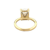 14K Gold 4.50 Carat Lab Grown Radiant Diamond Under Halo Engagement Ring