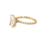 14K Gold 2.50 Carat Lab Grown Radiant Diamond Under Halo Bowtie Engagement Ring