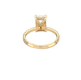 14K Gold 2.50 Carat Lab Grown Radiant Diamond Under Halo Bowtie Engagement Ring