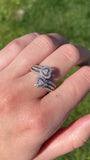 14K Gold Three Row Diamond Heart Wrapped Band