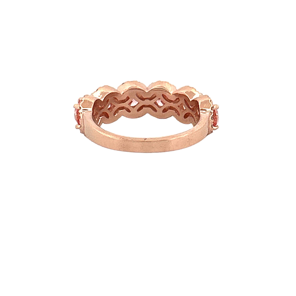 14K Gold 6.2MM Lab Grown Pink Diamond Halo Band