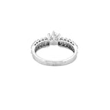 14K Gold Natural Round Diamond Baguette and Round Channel Engagement Ring