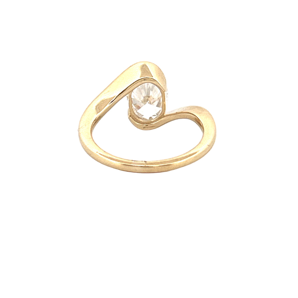 14K Gold 2.00 Carat Lab Grown Oval Diamond Spiral Solitaire Engagement Ring